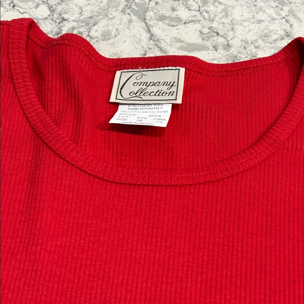 Vintage Company Collection Collection Bold Ribbed Red Top - Picture 3 of 11